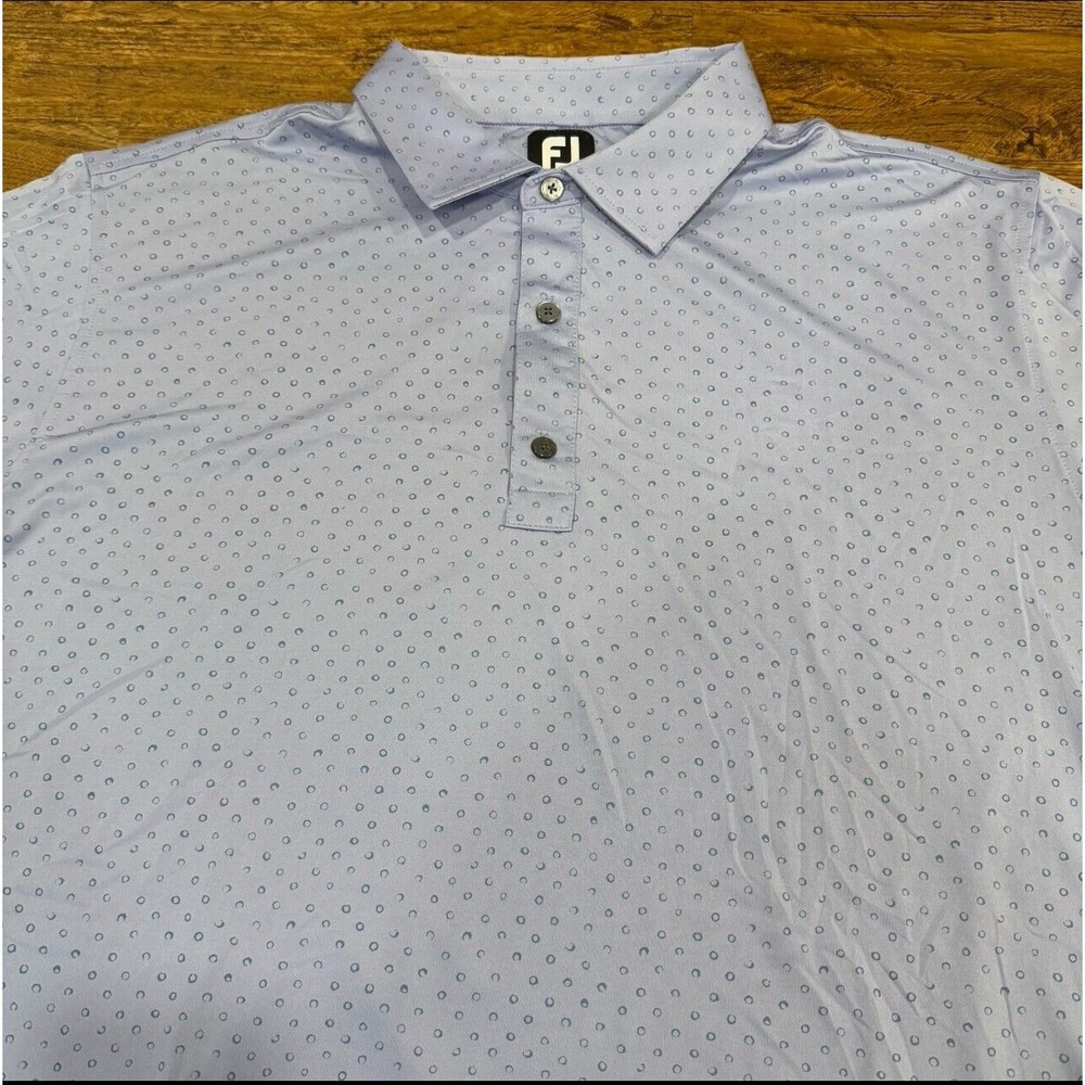FJ FootJoy Purple Circle Bubble Performance Golf Short Sleeve Polo Shirt Men 2XL